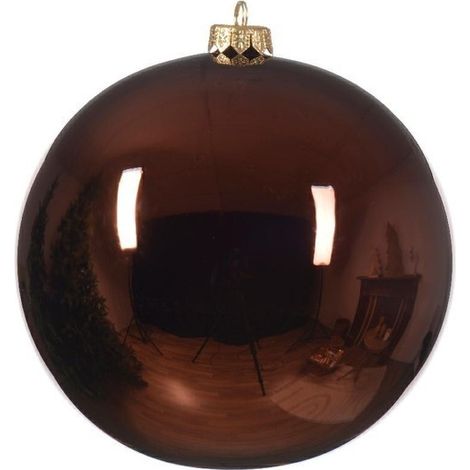 Glänzende braune Weihnachtskugel aus Glas Ø15 cm
