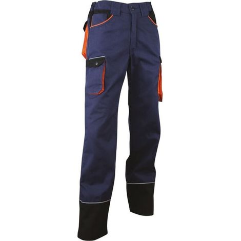 Pantalon de travail LMA HERSE taille 36 marine/noir/orange zéro métal multipoche avec passepoils rétroréfléchissants