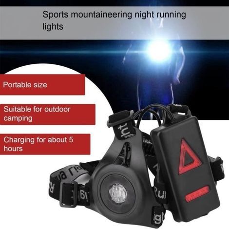 Running Light, USB Rechargeable LED Chest Light, Running Light with Safety Lights and Strips (1/4)