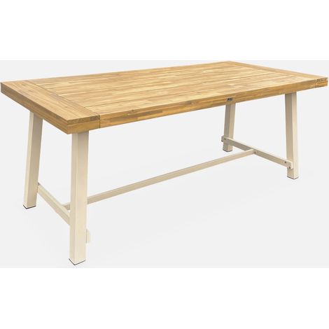 Mesa de interior/exterior de madera y metal, 6-8 plazas (1/5)