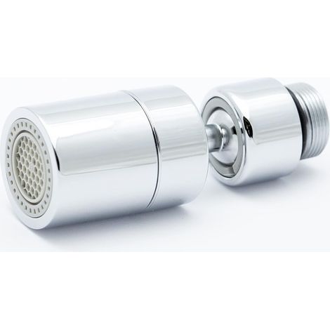 Aeratore in metallo compatibile con i rubinetti IKEA M18.5. 2 modalità/getti. Rotazione a 360° e inclinazione a 80°. Filtro integrato. (1/5)