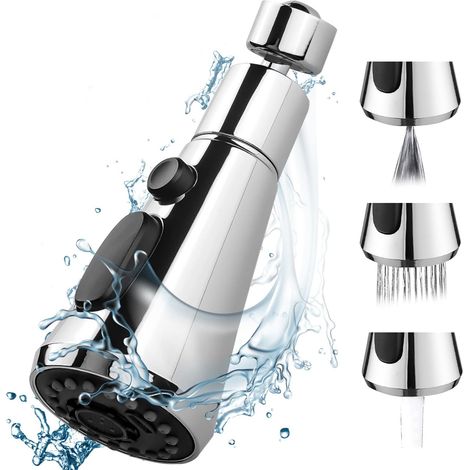Douchette Évier Cuisine, 360° avec 3 Modes, Robinet Universel G 1/2, Remplacement Douche Cuisine (1/4)
