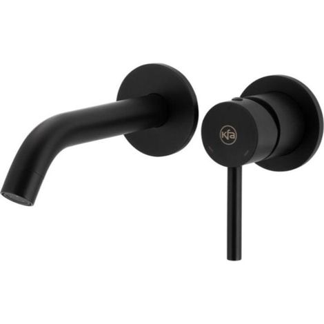 KFA Armatura Moza Black grifo de pared negro mate diseño minimalista