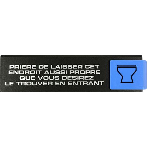 Plaque de porte Priére de laisser cet endroit aussi propre que vous désirez le trouver en entrant - Europe design 175x45mm - 4260570