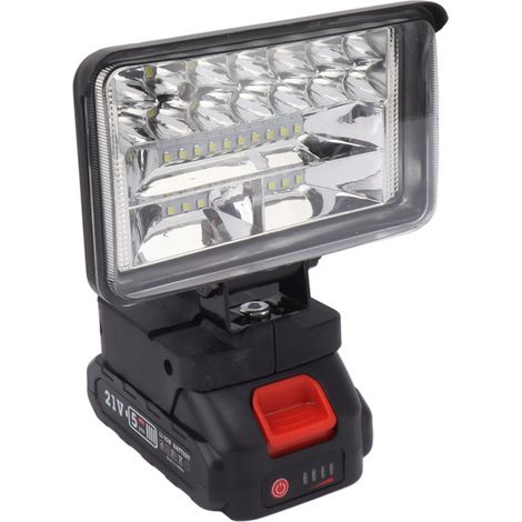 Lampe de Travail LED Ultra Lumineuse Grand Angle Tête Pivotante Interface MT 1500mAh Projecteur LED Extérieur Prise UE 100‑240V 4 Pouces (1/5)