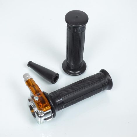 Gasgriff mini targa metall chrom rechtszug für moped cyclo (1/2)