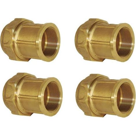 Lot de 4 Raccord compression taraudé laiton 20 mm x 1/2'' femelle Accessoire en laiton certifié Aenor  Lien fileté femelle