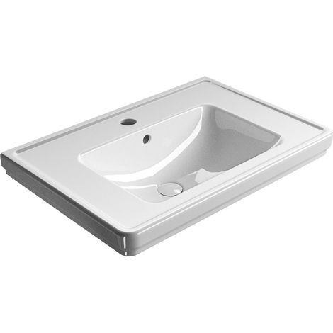Lavabo en céramique CLASSIC 75x50cm, blanc ExtraGlaze (1/5)