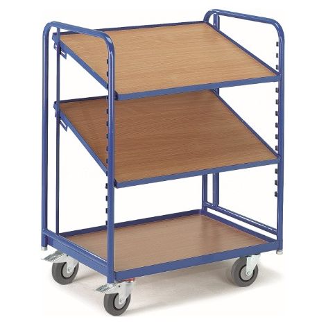 Rollcart Eurokastenwagen mit 2 neigbaren Ladeflächen in Buchendekor 410x620mm