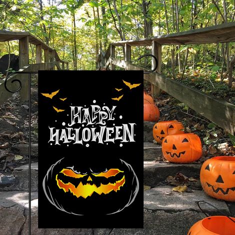 Bandiera di Halloween, bandiera di Halloween, bandiera creativa con decorazione di zucca di Halloween, bandiera da giardino (1/4)