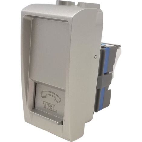 Interruttori prese pulsanti frutti compatibili Bticino Living light Tech international e air grigio argento silver Presa TEL EW49580