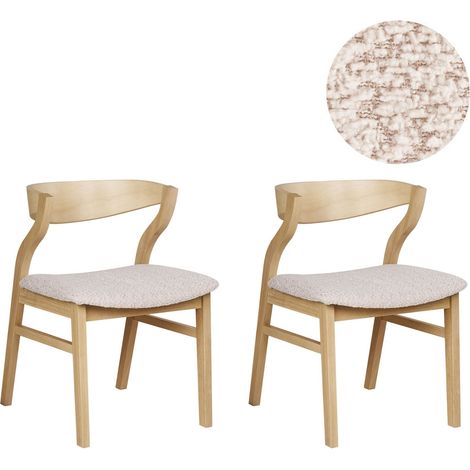 Esszimmerstuhl 2er Set MAROA Holz Hellbeige