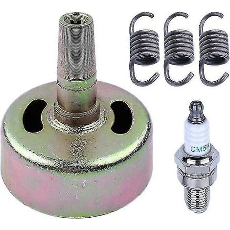 Pièce de rechange pour petit moteur de tondeuse à gazon : tambour d'embrayage 7T avec ressort, compatible avec Honda GX25 25 cm³. (1/2)
