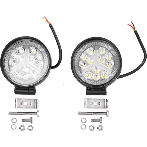 Jeu de 2 feux de travail LED ronds 4 pouces 6000K 160W 12-30V IP68 universels pour camionnette tout-terrain SUV (1/5)