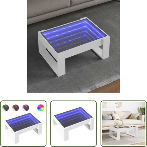 LED Beleuchtung -  Couchtisch mit Infinity-LED Weiß 70x53x30 cm (1/5)