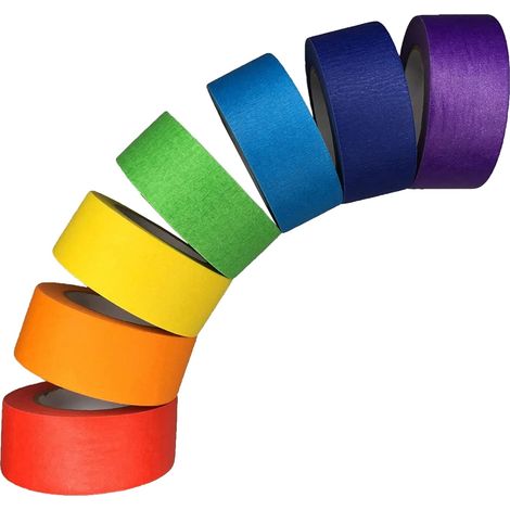 Kreppband, biologisch abbaubares Material, Mehrflächenhaftung, 7 Rollen, 2cm (1/2)