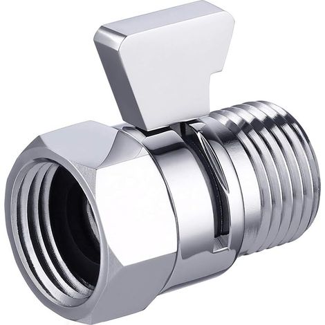 Duschabsperrventil aus Messing mit poliertem Chrommetallgriff, K1140B3-CH