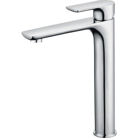 Mitigeur Lavabo Design à Bec Haut Grand Robinet Salle de Bain Chromé avec Mousseur Démontable Robinet de Lavabo en Laition Robinet haut salle bain (1/4)