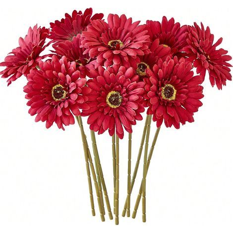 12 künstliche afrikanische Gänseblümchen, Seiden-Gänseblümchen, künstliche Gerbera-Gänseblümchen, lose künstliche Sonnenblumen (1/5)