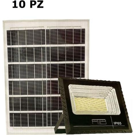 Faro LED Solare 200W Pannello Solare Luce Fredda 10PZ