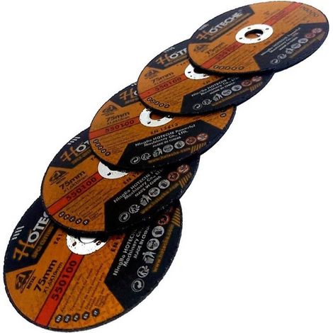 Trade Shop - Set 5 Pezzi Disco Abrasivo Da Taglio Ferro 75mm 1.6 X 10 Mm Ultra Sottile 550100 - (1/5)