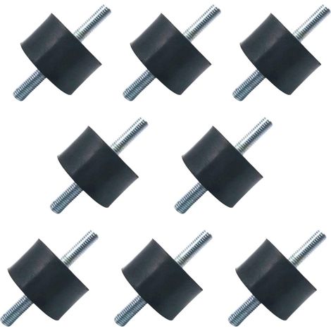 Pieces Rubber Silentblock M6 Vibration Dampener Rubber Metal Threaded Mount Vibration Reduction for Machinery, Motors, Compressors, Water Pumps 20 x 15 M6 x 18 (1/5)