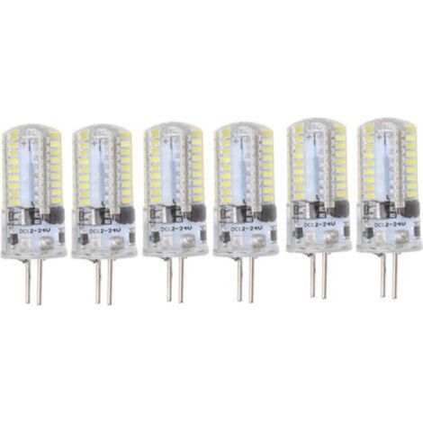 6 pièces GY6.35 ampoule LED 5W AC 12V blanc chaud 2700 à 3000K blanc 6000 à 6500K 500LM 72LED ampoules pour le bureau à domicile blanc pur