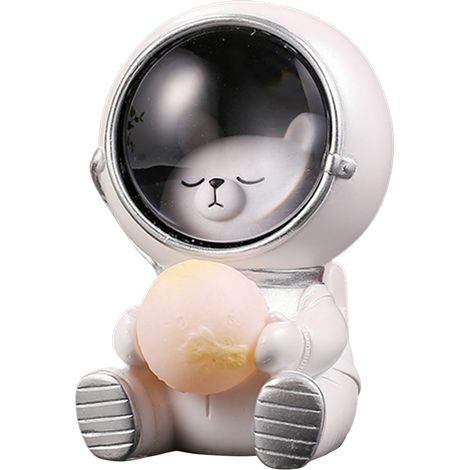 Lampe nocturne décorative astronautes animaux animale main colorée résine 9.5x10.5x13cm 410g [Batterie incluse] (1/5)