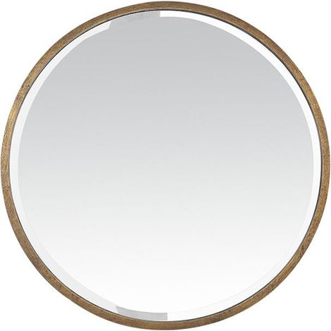 Miroir biseauté rond en métal 100x100cm (1/2)
