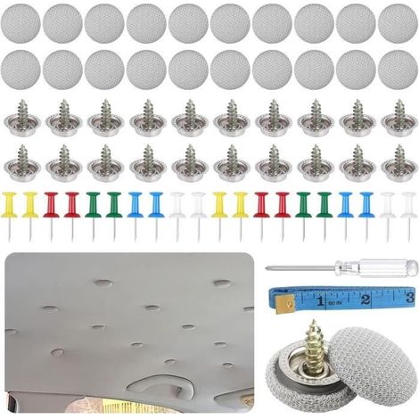 Kit de réparation de ciel de voiture, 70 pièces de rivets de réparation automobile, vis de réparation de toit de voiture (1/4)