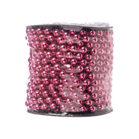 ARPIMEX Ghirlanda Perle Natale D 6 Mm L 10 Mt Plastica Rosa Scuro
