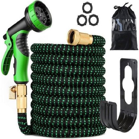 Tuyau Arrosage Extensible 30m 100ft Tuyau D’arrosage Retractable avec Support et Pistolet Arrosage 9 Fonctions Raccords en Laiton, (1/5)
