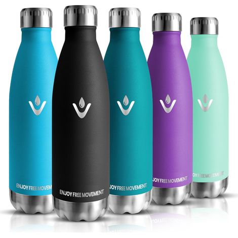 Gourde Isotherme - 500ML - Gourde Inox sans BPA, Réutilisable, Bouteille Isotherme, Processus de revêtement en Poudre, Bouteille pour Running, École, Bureau (1/5)