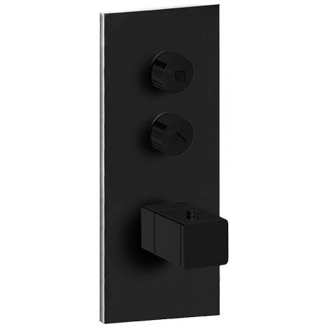 Façade Thermo Twist thermostatique 2 sorties Noir Mat Quadri - CRISTINA ONDYNA XQ61213