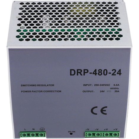 DRP-480 24V 480W DIN-Schienen-Netzteil, AC/DC-Spannungsregler, 100-240V (1/5)