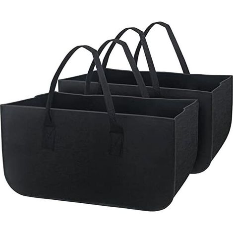 Porte bûche intérieur Panier à bois de chauffage en feutre, panier de rangement en feutre avec poignées grand sac en feutre pliable réutilisable, sacs de chariot de courses portables, pour bo (1/5)