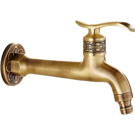 Tinor – Rubinetto da esterno in ottone anticato G1/2 – Maniglia a leva – Risparmio idrico fino al 30% – Design elegante per uso interno (1/5)