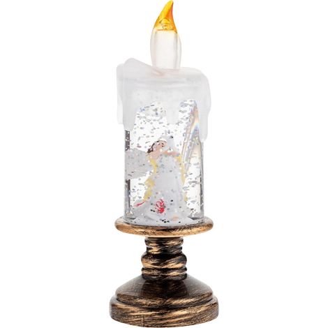 Bougie Sans Flamme - Bougie Pilier LED à Pile - Thème Noël Père Noël - Blanc - 6 x 6 x 16 cm - Lot de 100 ml (1/5)