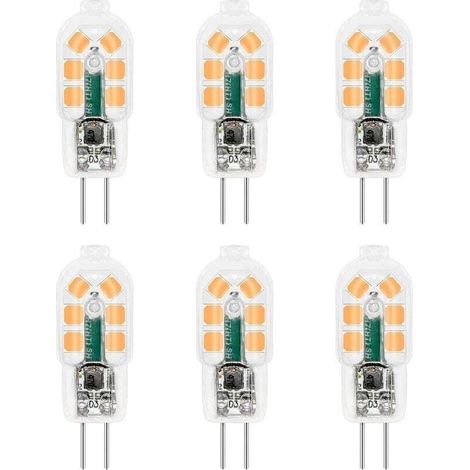 Bardusch-Ampoule G4 LED 12V 2W Blanc Chaud 3000K, 200lm, Équivalent Lampe Halogène G4 10W 20W, non-dimmable, Bi-pin G4 12V LED AC DC pour Lustre, Lampe de Table, lot de 6 [Classe énergétique F] (1/4)