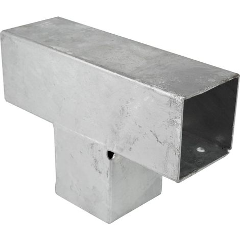 Wovar – Connecteur d'angle en acier galvanisé pour poteaux 7 x 7 cm – 9 trous de vis pour montage facile – Pour pergola et abri de stockage