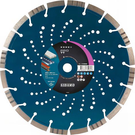 Sidamo – Disque diamant pour meuleuse 11130064 – 350 mm – Alésage 20 mm – Coupe béton, asphalte et acier – Segments turbo pour refroidissement (1/4)