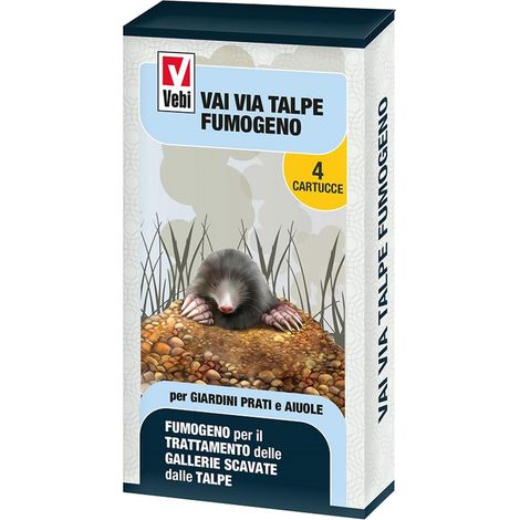 Disabituante fumigante per Talpe "Vai Via" barriera aromatica repellente 4 candelotti