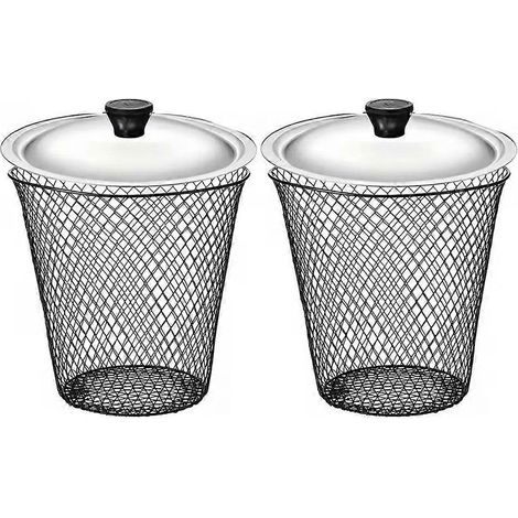 2 pièces Worm Composter avec couvercle métal Mesh en Ground Bin Nutrient Supply cuisine Scraps jardin Waste Harvesting (1/5)