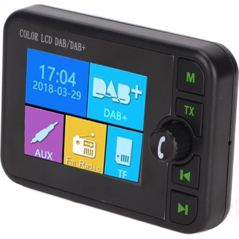 Autoradio numérique Bluetooth DAB/DAB+/FM avec kit mains libres, écran LCD couleur 2,4 pouces et prise jack 3,5 mm. (1/4)