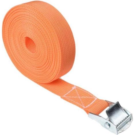 Zurrgurt mit Metallschnalle, 2,5cm x 500cm, Orange