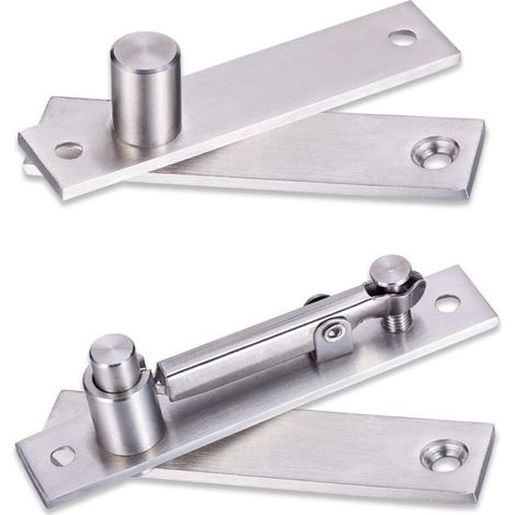 Charnière de porte pivotante dissimulée à 360 degrés en acier inoxydable robuste avec vis de réglage pour portes en bois et étagères (1/4)