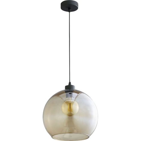 Lampe à suspendre Abat-jour sphérique Ø 30 cm rond E27 verre fumé Suspension cuisine table à manger salon (1/3)