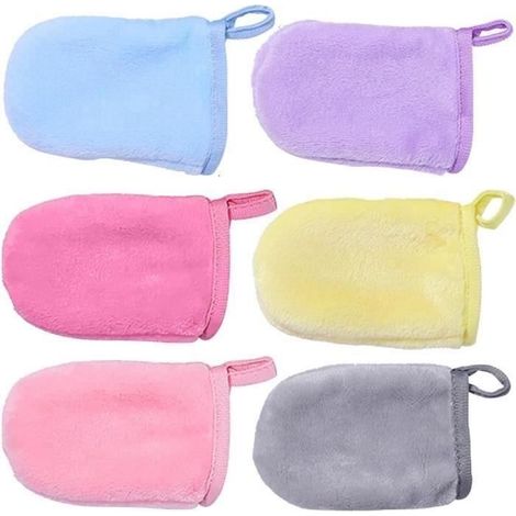 Gants de Douche en Microfibre - - Taille 9 x 13 cm - 6 Couleurs