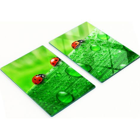 Tablas de cocina de vidrio templado con dise帽o de mariquitas para jard铆n, 2x40x52 cm (1/5)