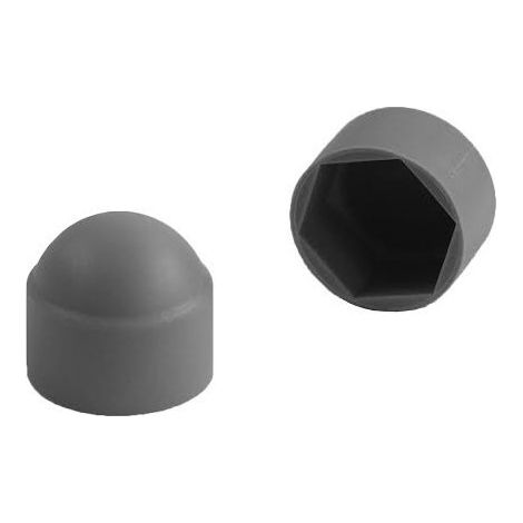 Cache Ecrou ou cache tête vis Tête hexagonale TH M5 Polyéthylène Gris Sur plat 8